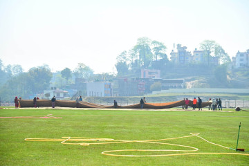 मूलपानी क्रिकेट रंगशालामा धमाधम हुँदैछ निर्माणको काम (फोटो फिचर)